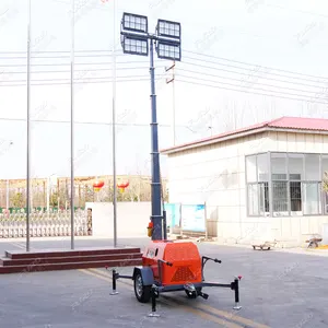 EPA Approved High Quality Cheap Price Manual Mast Diesel Light Tower with generator