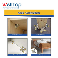 WELLTOP Offre Spéciale accessoires de meubles connecteur d'angle papillon en plastique en forme de L supports métalliques à angle droit pour armoire en bois