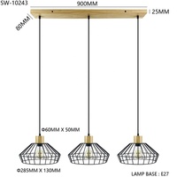 Lámpara Colgante Moderna de Metal y Hierro con LED, 220V, Negra, para Decoración del Hogar, Restaurante, Bar, Cafetería, Dormitorio, Cocina, Isla