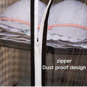 Sac de rangement suspendu en tissu non tissé avec fenêtre transparente en PVC, style fermeture éclair à 6/5 compartiments, anti-poussière et anti-humidité, facile à nettoyer, capacité 80L - Product Image 5