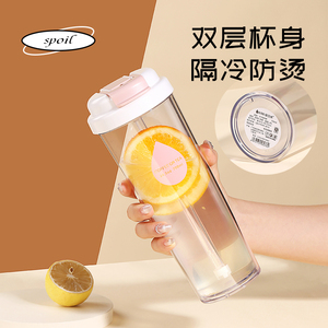 24oz Large Capacity Double Wall Tumbler <span class=keywords><strong>Cute</strong></span> Adult <span class=keywords><strong>Milk</strong></span> <span class=keywords><strong>Tea</strong></span> Cup Suco Cup Straw para Beber Direto Plastic Drinkware Canecas - Product Image 4