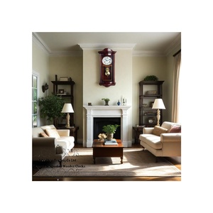 Đồng hồ treo tường cổ điển cổ điển với con lắc lắc gỗ thật nhịp điệu con lắc bằng gỗ Đồng hồ treo tường-Westminster Chime 48cm - Product Image 1