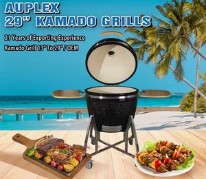 Auplex Classic Series <span class=keywords><strong>Asador</strong></span> de Carbón Cerámico Kamado Big Joe 29 27 Pulgadas Parrilla de Carbón para Exteriores para Cocinar en Jardín y Camping - Product Image 4