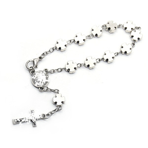 Bracelet de prière en alliage métallique avec croix argentée, bijou unisexe, cadeau - Product Image 4