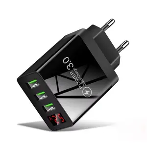 Hot selling data travel charger 3.1A power supply digital display USB mobile phone Wall charger for iPhone Huawei Xiaomi