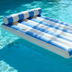 Lit de piscine gonflable portable pour la <span class=keywords><strong>plage</strong></span> et la piscine <span class=keywords><strong>avec</strong></span> sac de transport et pompe à air - Product Image 1