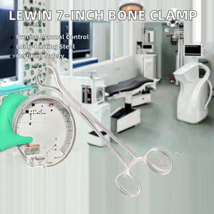 Lewin 7-Inch Manual Surgical Bone Holding Forceps-Reusable Orthopedic <b>Clamp</b> Serrated Stainless Steel CE Certified Class II - Product Image 2