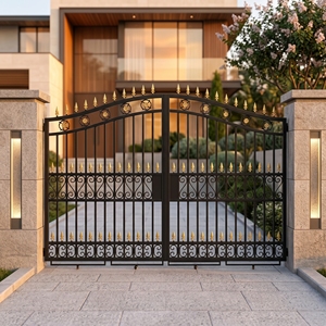 <span class=keywords><strong>Portail</strong></span> de cour européen à double battant, sur mesure, avec pointe en forme de lance, pour la sécurité des villas et des jardins - Product Image 1