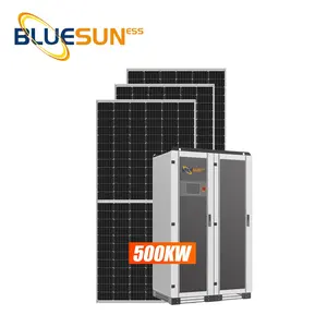 ソーラーパネルシステムPlantas Solares De 300Kw 500 Kwソーラーエネルギーシステム価格リチウム電池バックアップハイブリッドシステム