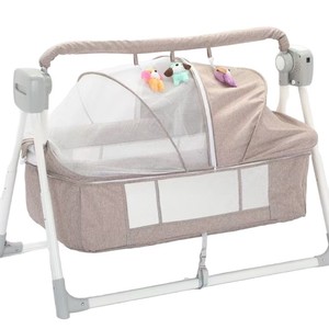 Berceau à bascule électrique intelligent premium pour bébé, berceau pliable pour nouveau-nés de 0 à 36 mois, lit portable multifonctionnel - Product Image 1