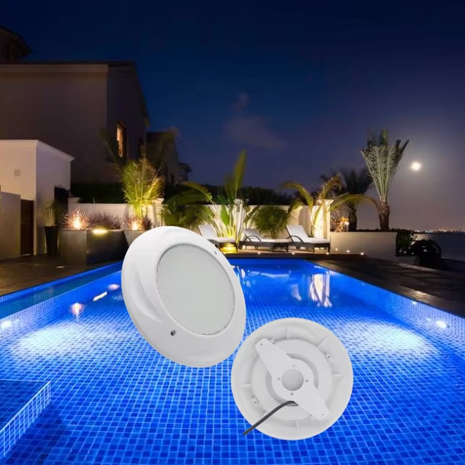 Good Quality 12V SURFACE MOUNTED LED SWIMMING POOL LIGHTING 35W RGB Wifi Control PC Resin Filled Underwater Led Pool Light IP68