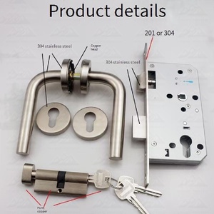 Maniglia a leva solida Wayon Set per porte interne per porte in acciaio inossidabile maniglia porta industriale negozio uso ufficio ospedale - Product Image 3