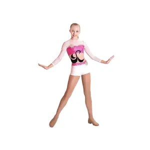 New Arrivals Hot Pink White jazz child dance dress Unitard leotard ballet