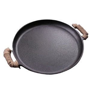 Sartén <span class=keywords><strong>para</strong></span> Pizza de Hierro Fundido Pre-Sazonada de 12 Pulgadas con Asas, Plancha <span class=keywords><strong>para</strong></span> Restaurantes, Dosa Tawa, Parrilla <span class=keywords><strong>para</strong></span> Roti, Barbacoa, Camping, Gas/Inducción - Product Image 1