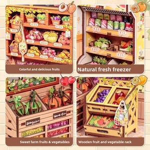 Nuevo Producto: Pequeña Tienda Verde para Parejas, Creativo Juguete de Madera 3D Estereoscópico Hecho a Mano, Modelo de Soporte para Libros para Armar - Product Image 4