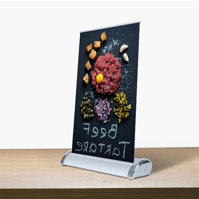 Support Customization Low Price Cheap A3 A4 A5 Mini Table Desktop Roll Pull up Banner Stands