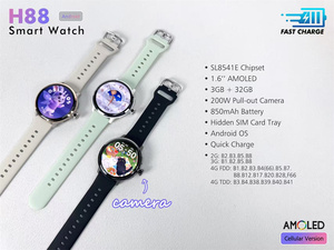 Jam Tangan Pintar AMOLED <span class=keywords><strong>H88</strong></span> Baru 2026 dengan Kartu SIM, Penyimpanan 3+32g, Kamera, 5G Global, Tali Silikon, Dapat Menjawab Panggilan - Product Image 5