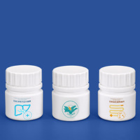 Flacon de 30 ml en PEHD blanc avec bouchon à vis, imprimé sérigraphié, mini-conteneur pour pilules, pot à médicaments