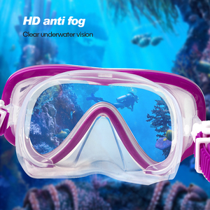 Máscara de <span class=keywords><strong>buceo</strong></span> <span class=keywords><strong>con</strong></span> vista panorámica para adolescentes, protección UV antivaho, resistente al agua, silicona, cómodo montaje en cámara, máscara de esnórquel puro - Product Image 4
