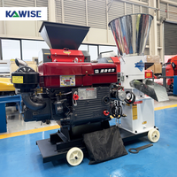 Nouvelle machine à granulés d'aliments pour animaux Kawise à refroidissement par eau, démarrage électrique, capacité de 250-400 kg/h, taille de granulés de 2,5-8 mm, acier au carbone, 1 alimentation