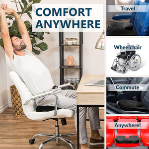 Coussin de siège ergonomique en mousse à mémoire de forme et gel pour le coccyx, écologique, respirant, idéal pour la voiture, le bureau et la maison - Soulagement de la douleur - Product Image 3
