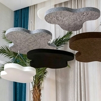 Nouvelle conception moderne minimaliste carrée, insonorisante, ignifuge, haute performance NRC, résistante à l'humidité, non toxique, légère, suspendue, en polyester.