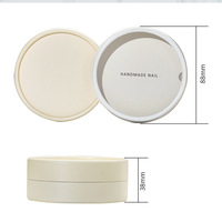 Boîte à ongles ronde en papier, forme circulaire de luxe, blanc crème, emballage artisanal pour ongles, vente en gros de bijoux