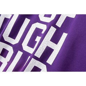 Moda púrpura gradiente Sudadera con capucha de manga larga suelta con cremallera con capucha letra impresa sudadera Streetwear 100% algodón para hombres - Product Image 3