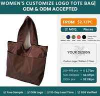 Sac fourre-tout pliable Bulong, nouvelle mode européenne et américaine, couleur unie, décontracté, grande capacité, fermeture éclair, pour femme, logo personnalisable