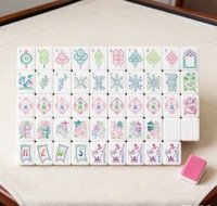 Mahjong américain moderne en acrylique de haute qualité, écologique, avec sac de rangement, pour 4 joueurs, fabriqué avec des procédures équitables, idéal pour les soirées poker.