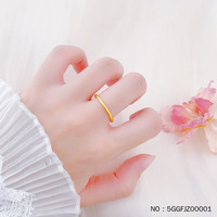 Bague fine Lerca 999 en or pur, creuse, avec finition vintage brossée artisanale