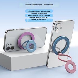 Supporto Magnetico ad Anello Compatibile con Telefoni, Supporto Pieghevole a Tre Vie con Magnete Bilaterale per Smartphone Android e <span class=keywords><strong>iPhone</strong></span> - Product Image 6
