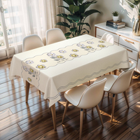 Nappe rectangulaire RNPT à motif floral tissé 61x61cm avec support PVC+PU, imperméable, jetable, anti-taches, épaisseur 0,5mm, pour usage domestique