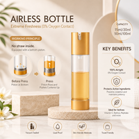 Flacon pompe airless de luxe pour cosmétiques, en argent électroplaqué, conteneur sous vide pour sérum, fond de teint, lotion, emballage en vrac