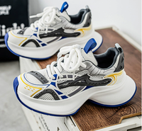 Chaussures décontractées de sport en PU à lacets pour hommes, respirantes, à semelle épaisse, style papa Forrest Gump, tendance automne