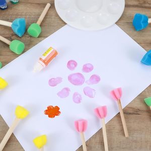 20 pinceaux éponge pour <span class=keywords><strong>peinture</strong></span>, ensemble de pinceaux ronds en mousse pour pochoirs, outils de <span class=keywords><strong>peinture</strong></span> <span class=keywords><strong>acrylique</strong></span>, kit d'art et d'artisanat pour enfants et école - Product Image 4