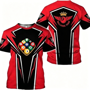 Nouveau T-shirt de billard <span class=keywords><strong>S</strong></span>.Q.F rouge et noir, design vierge, 100 % coton, coupe régulière, pour les fans de sport - Product Image 5