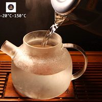 Teko teh borosilikat tinggi, teko teh, dan teko air, kaca kedap udara dengan tutup bambu untuk penggunaan teh & ketel