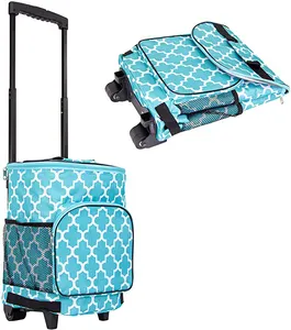 Thermal Portable Rolling Cooler Bags Soft Trolley Cooler Bag with Wheels for BBQ Beach Picnics