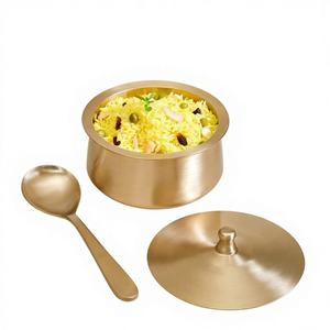 Bol de service de cuisine européenne super chic, couvercles en acier inoxydable poli, durables, écologiques, compatibles lave-vaisselle, pour les fêtes et les dîners - Product Image 1