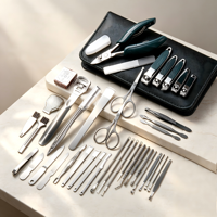 Coupe-ongles en métal, outils de coupe, pinces à bec d'aigle, soin des pieds exfoliant, ensemble complet de 40 outils de beauté et de toilettage