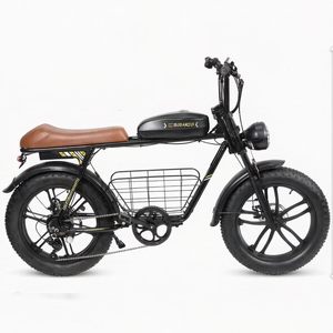 Retro style 20*4 Inch Fat Tire Electric Mountain Bike 48 V 10AH Lithium Battery Rear Hub Motor All Terrain Off Road <b>Bicycle</b> - Product Image 1