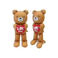 Ballons en aluminium en forme de cœur LOVE de 60 pouces, ballons en aluminium en forme d'ours pour la Saint-Valentin, décoration de fête de mariage