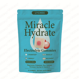 Gomitas Hidratantes con Electrolitos, Suplemento Vegano de Hidratación con <span class=keywords><strong>Magnesio</strong></span>, <span class=keywords><strong>Potasio</strong></span>, Zinc, Vitamina C <span class=keywords><strong>y</strong></span> Sal Marina del Himalaya - Product Image 1