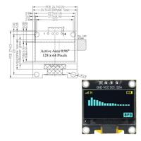 Módulo OLED de 0.96 Pulgadas 12864 SSD1315 I2C IIC, Pantalla Serial Blanca, Azul y Amarilla, Placa de Pantalla LCD de 128*64 para Arduino