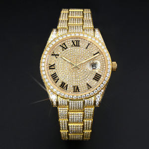 Reloj de Pulsera Mecánico Automático de Lujo para Hombre, Estilo Hip Hop, con Diamantes Reales VVS y Moissanita, Chapado en Oro - Product Image 4