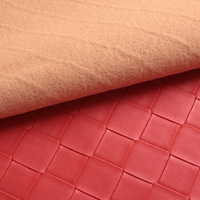 Tas Tangan Wanita Bahan PVC Tekstur Anyaman Besar 10mm Lapisan Dasar Katun Palsu Tahan Gesekan, Kotak Tisu Mobil