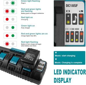 <span class=keywords><strong>Chargeur</strong></span> 14,4V-18V pour batterie <span class=keywords><strong>Makita</strong></span> 3A, <span class=keywords><strong>chargeur</strong></span> de remplacement à 4 ports pour batterie <span class=keywords><strong>Makita</strong></span> LXT DC18RD <span class=keywords><strong>DC18RC</strong></span> 18V Li-ion, <span class=keywords><strong>chargeur</strong></span> <span class=keywords><strong>rapide</strong></span> - Product Image 3