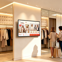 Señalización Digital de 55 Pulgadas para Montaje en Pared Interior, Pantalla LCD Sin Táctil, Compatible con Actualización Remota de Contenido en la Nube