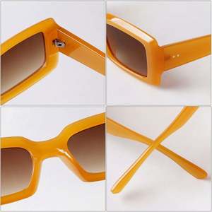 Lunettes de soleil carrées rétro tendance 2022, couleurs bonbon, petites lunettes de soleil rectangulaires aux couleurs gelée - Product Image 6